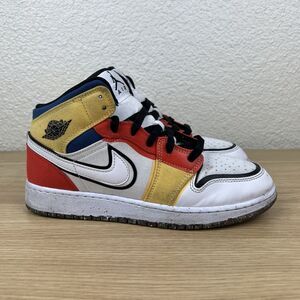 Nike Air Jordan Retro 1 Mid SE Multicolor Canvas Shoes DV1316-100 Sz 6.5Y Wmn 8
